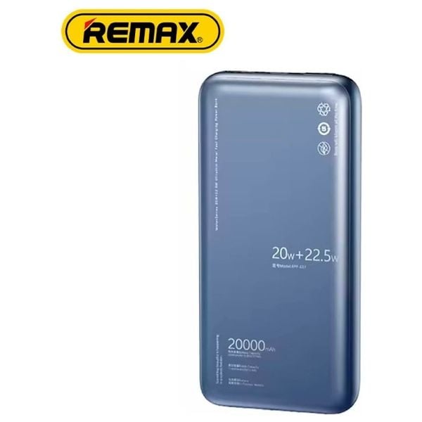 باور بانك ريماكس - سعة 20000 مللي أمبير - 22.5 واط - أزرق