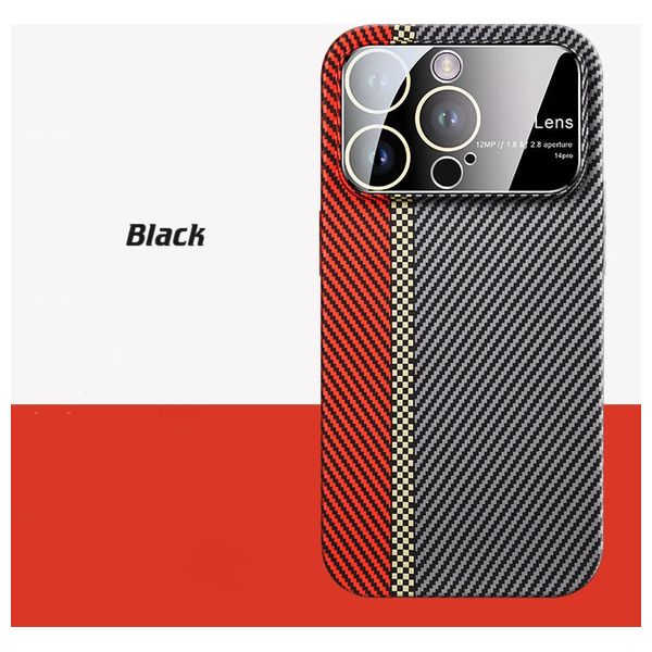  Fashion Case CarbonFrost Protective Cover for iPhone 15 Pro - Black 