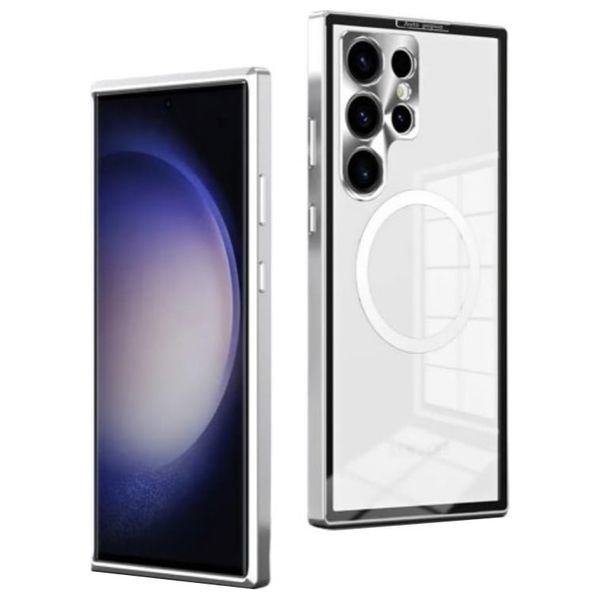  حافظة موبايل فاشن كيس لجهاز سامسونج S23 الترا - سلفر 