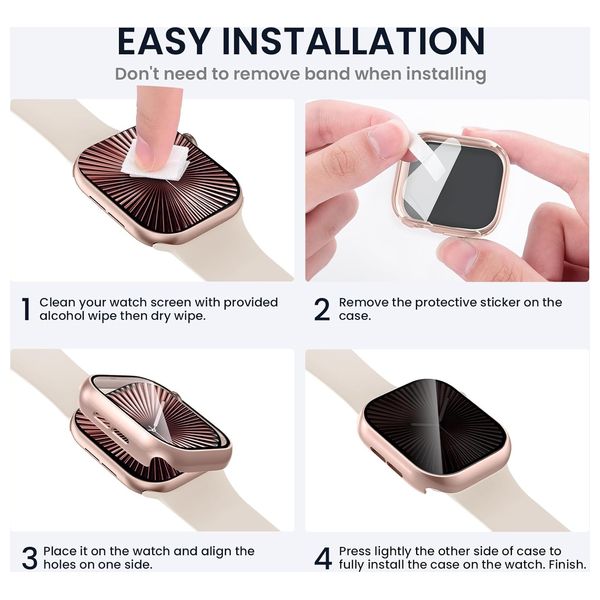  Fashion Case cover for Apple Watch 10, 42mm - Pink 