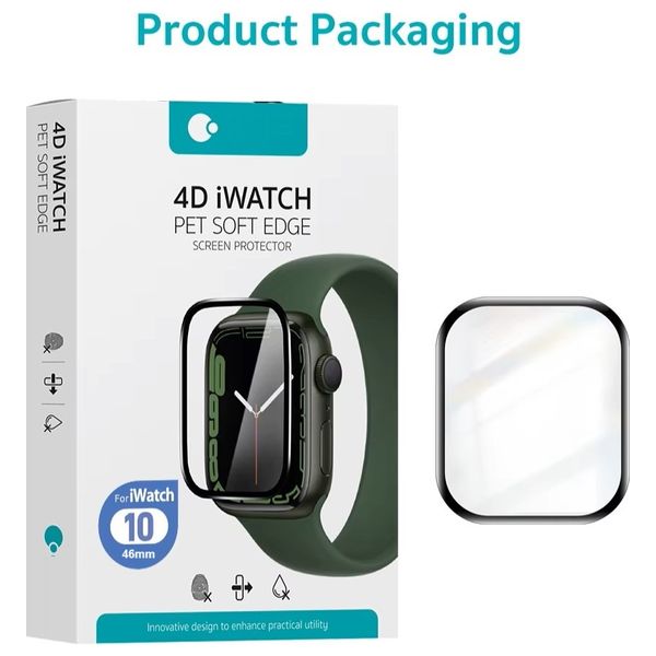  Infinity Tech cover for Apple Watch 10, 46mm - Transparent 