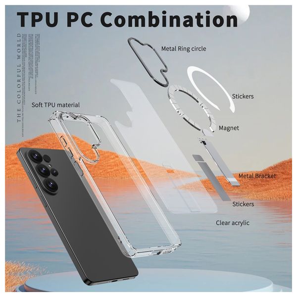  Fashion Case for Samsung Galaxy S26 Ultra - Magnetic Stand - Transparent 
