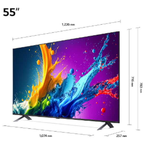  LG 65-Inch 65QNED80T6 Series - Smart - 4K - UHD QNED - 60Hz - 2024 Model 