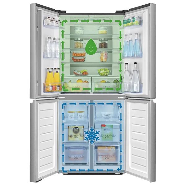 ثلاجة هايسنس ذات الابواب المزدوجة – 15 قدم – RQ561N4AC1 – سلفر