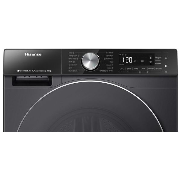  غسالة هايسنس فتحة امامية - 12 كغم - WD5S1245BB - اسود 