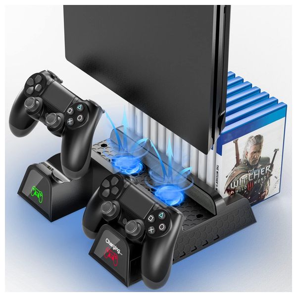 حامل اكس بوكس مع تبريد متعدد الوظائف دوبي - PS4-ALL - اسود