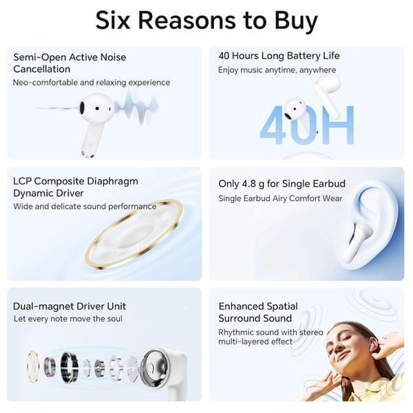 سماعة بلوتوث داخل الاذن هونر - Choice Earbuds X7e - ابيض