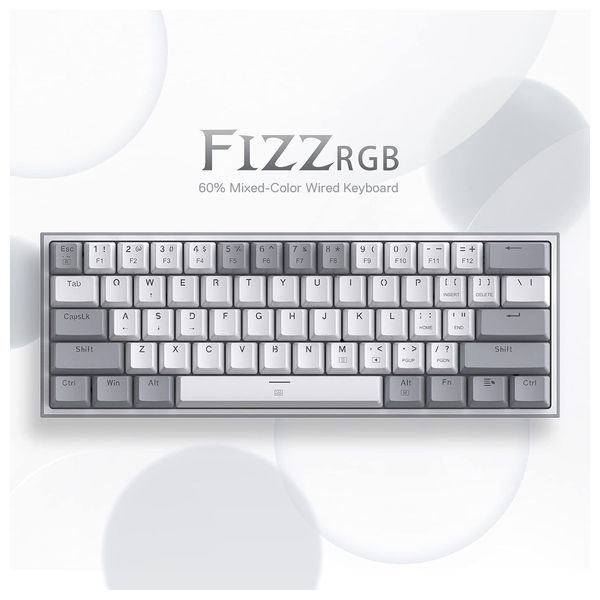 Redragon K617 - Wired Gaming Keyboard - RGB - White