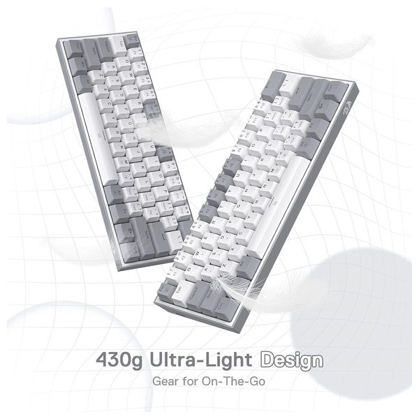 Redragon K617 - Wired Gaming Keyboard - RGB - White