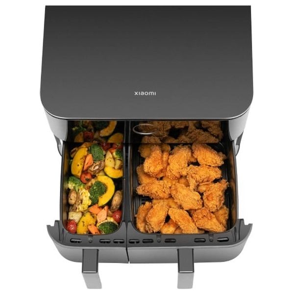 مقلاة شاومي الهوائية ثنائية المنطقة - 10 لتر - منطقتان - 2700 واط - أسود