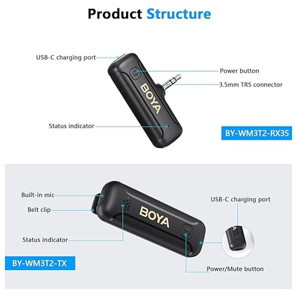  BOYA BY-WM3T2-M1 - Lavalier Microphone 