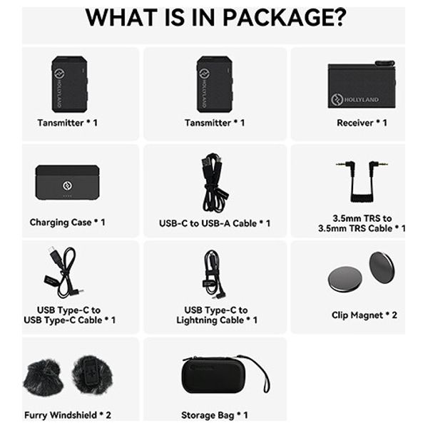  Hollyland LARK MAX Duo - Lavalier Microphone 