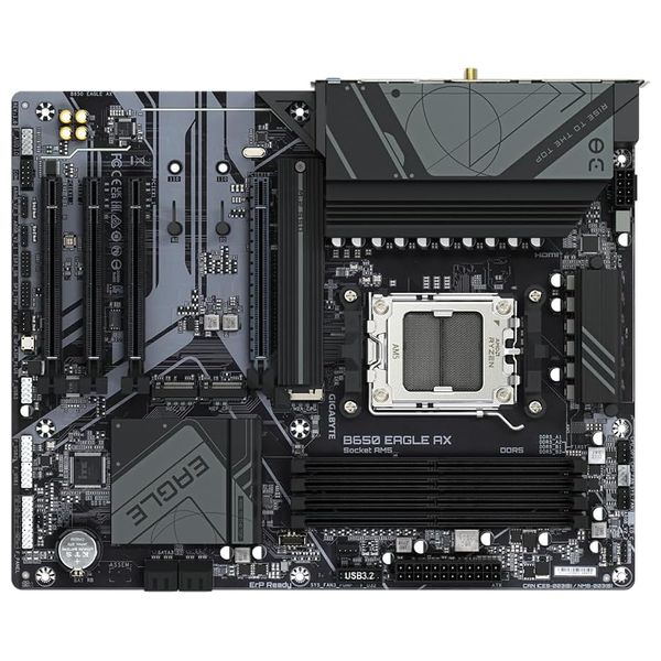 Gigabyte B650 EAGLE AX Motherboard - Supports AMD Ryzen 7000, DDR5, Wi-Fi 6E, PCIe 5.0, Black