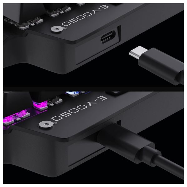 لوحة مفاتيح ألعاب ميكانيكية أحادية اليد اي يوسو - K700 - اضاءة RGB - أسود
