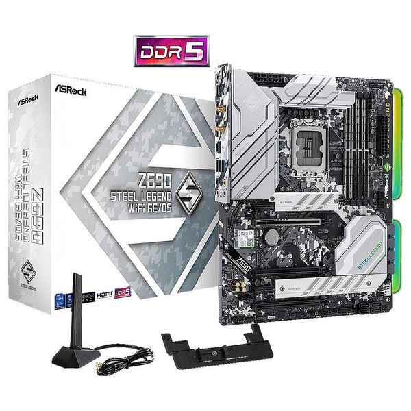 آسروك Z690 ستيل ليجند واي فاي 6E/D5 لوحة أم - أسود