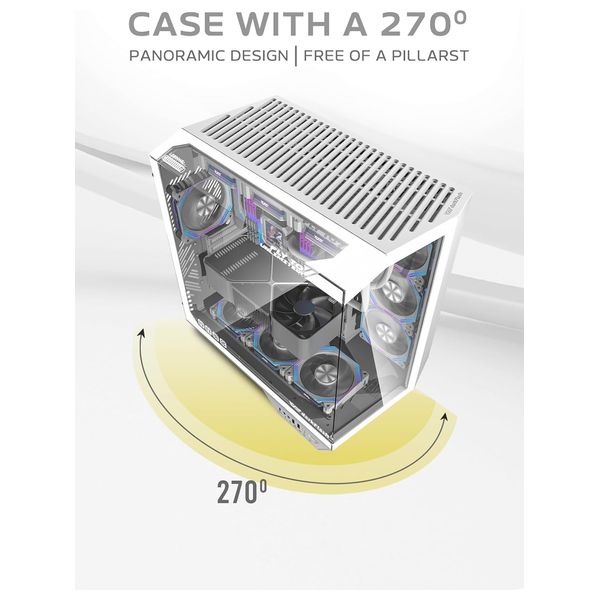 حافظة كومبيوتر دارك فلاش بزجاج مقاوم للكسر - PC - زجاج ثلاثي الجوانب - ابيض