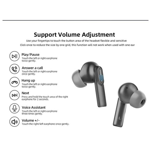  IMIKI MT2 - Bluetooth Headphone In Ear - Gray 