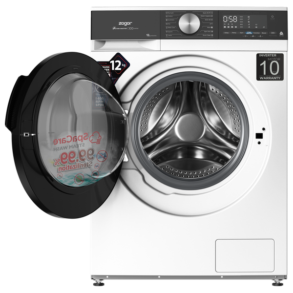  غسالة ومجففة زوجور فتحة امامية - 12 كغم - WZ12W - ابيض 
