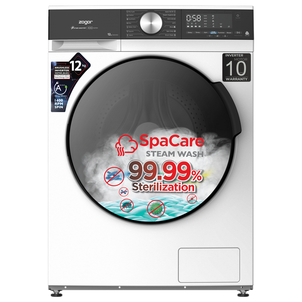  غسالة ومجففة زوجور فتحة امامية - 12 كغم - WZ12W - ابيض 