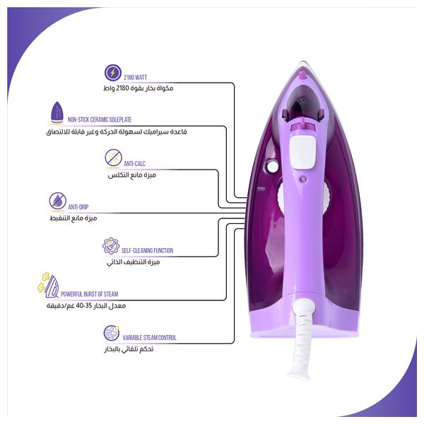  Shownic NI-A2180CP - Steam Iron - Purple 