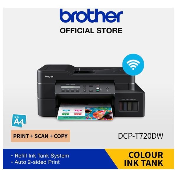 Brother DCP-T720DW - Color Inkjet All-in-One Printer - Wifi - Black