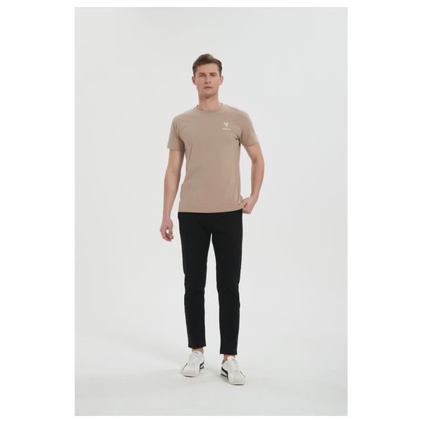 Stylish Bee Men Crest T-shirt - MCHBWS001 - S / Brown