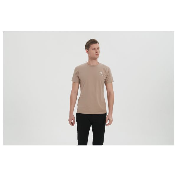 Stylish Bee Men Crest T-shirt - MCHBWS001 - S / Brown