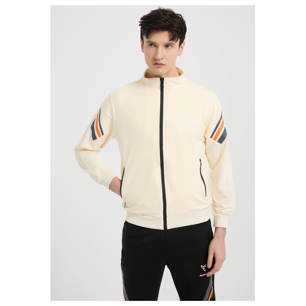 Stylish Bee Tracksuit for Men, L - Beige 