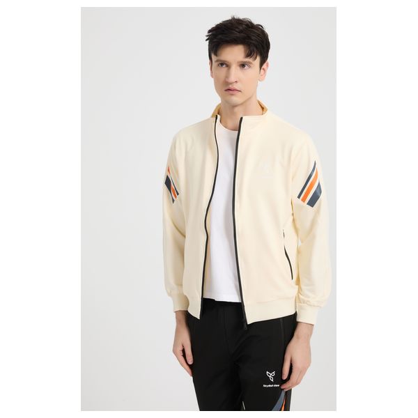 Stylish Bee Tracksuit for Men, L - Beige 