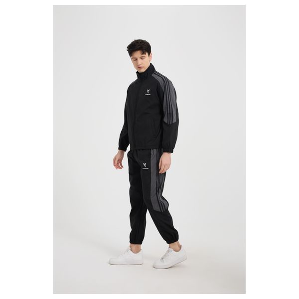  Stylish Bee Tracksuit for Men, L - Black 