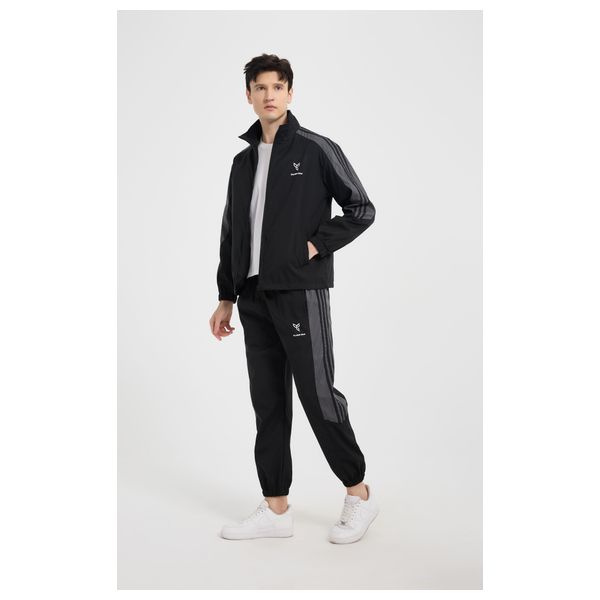 Stylish Bee Tracksuit for Men, L - Black 