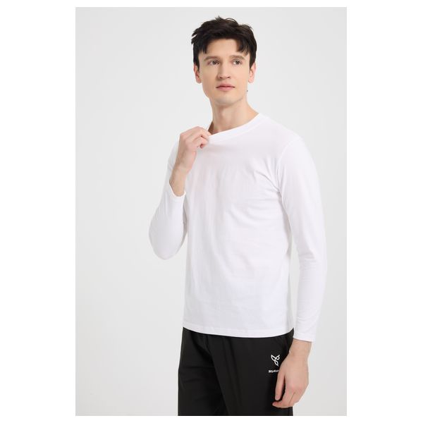  Stylish Bee Long Sleeve T-Shirt for Men, S - White 