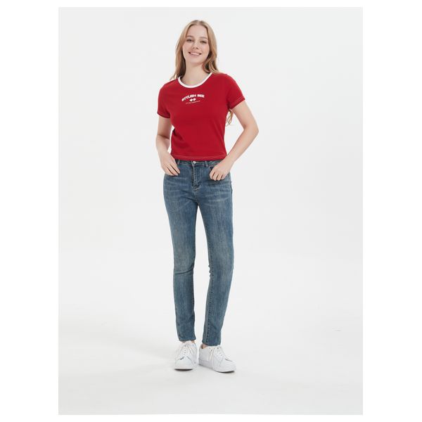 Stylish Bee Cotton Short Sleeve T-shirt - WBTRDS001 - S / Red