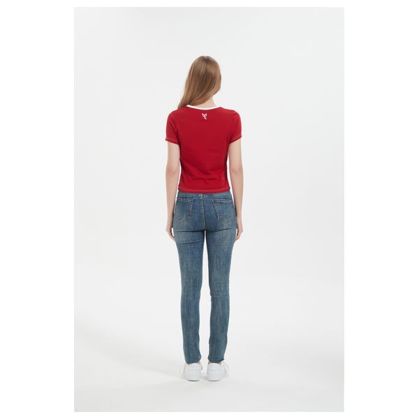 Stylish Bee Cotton Short Sleeve T-shirt - WBTRDS001 - S / Red