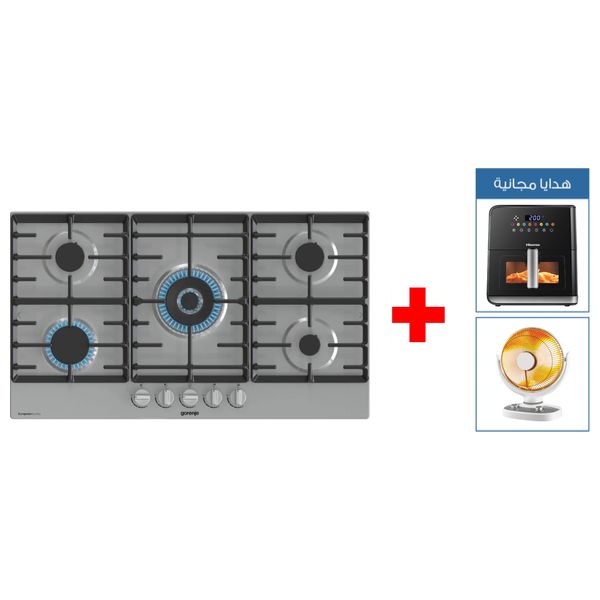 Elryan Gorenje GW9C51X 5 Burners Built In Gas Cooker Stainless Steel Electric Fryer Carbon Heater