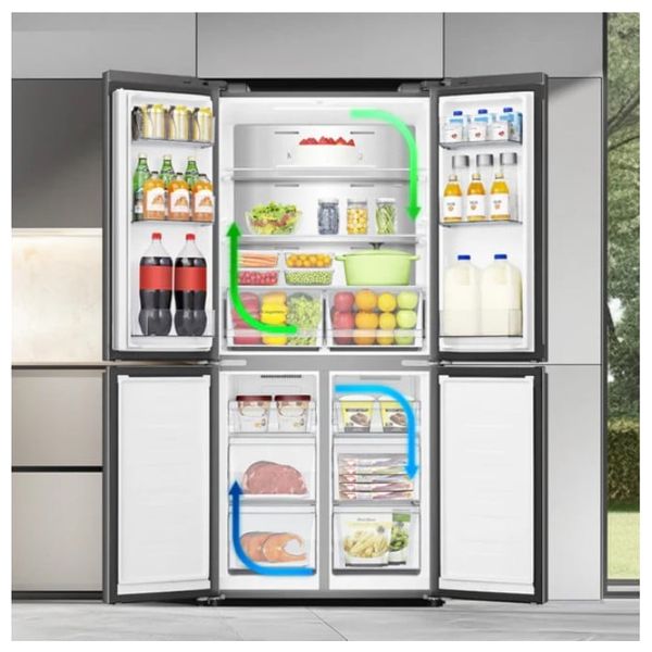  ثلاجة هايسنس ذات التصميم الفرنسي - 22 قدم - RQ5G470SBS3 - ايونكس 