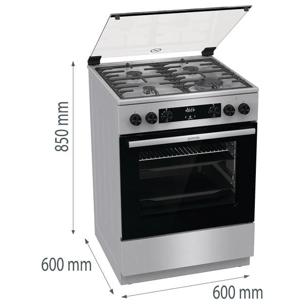  Gorenje GK6C62XA - 4 Burners - Gas Cooker - Stainless Steel 