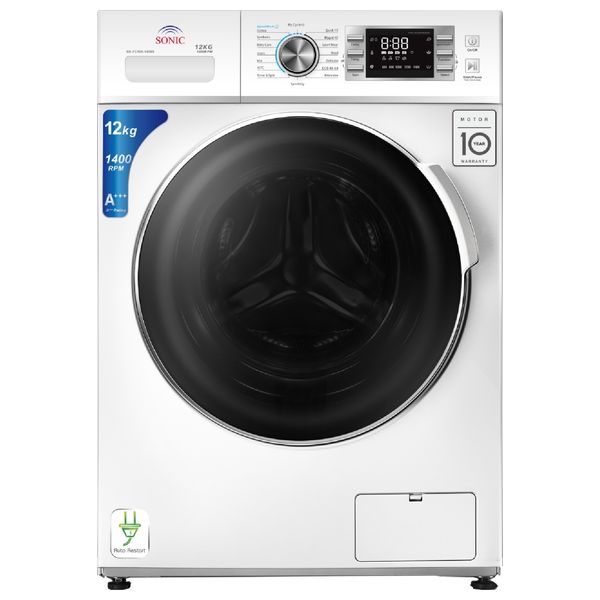 Sonic SN-120-S - 12Kg - 1400RPM - Front Loading Washing Machine - White