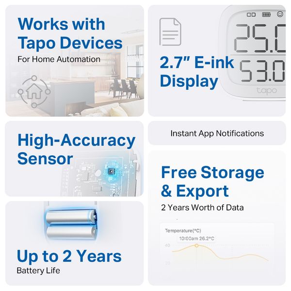  TP-LINK Tapo T315 - Smart Temperature and Humidity Monitor 