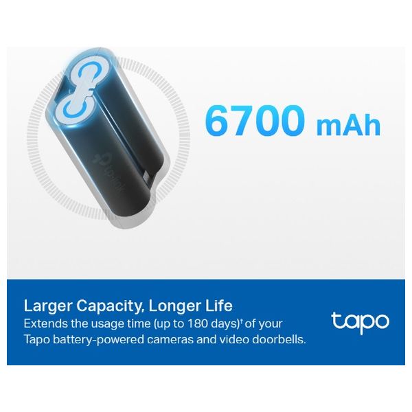  مجموعة بطاريات من تي بي لنك Tapo A100 - سعة 6700mAh - قابلة للشحن 