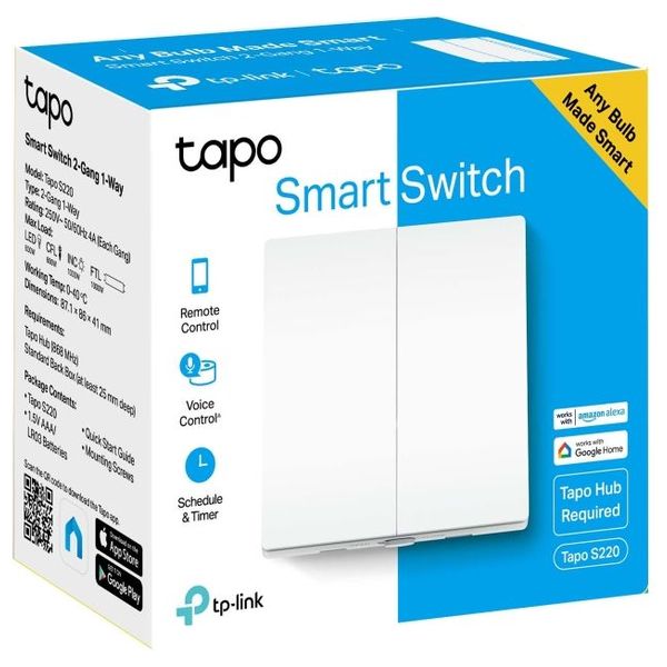 مفتاح الجدار الذكي تابو - S220 - أبيض