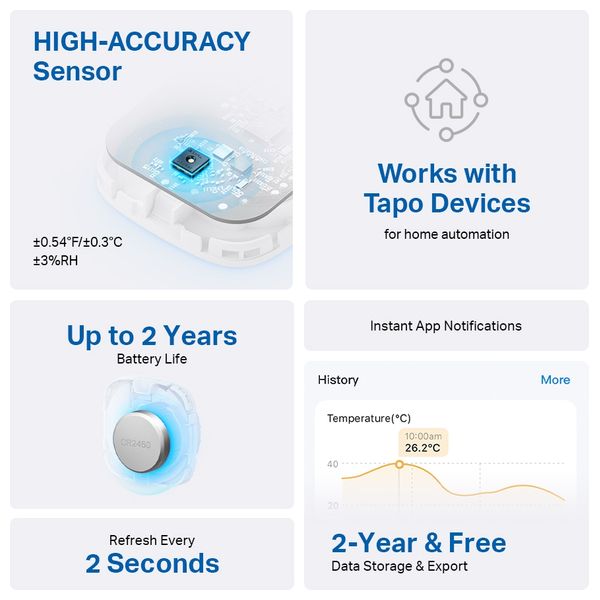  TP-LINK Tapo T310 - Smart Temperature and Humidity Monitor 