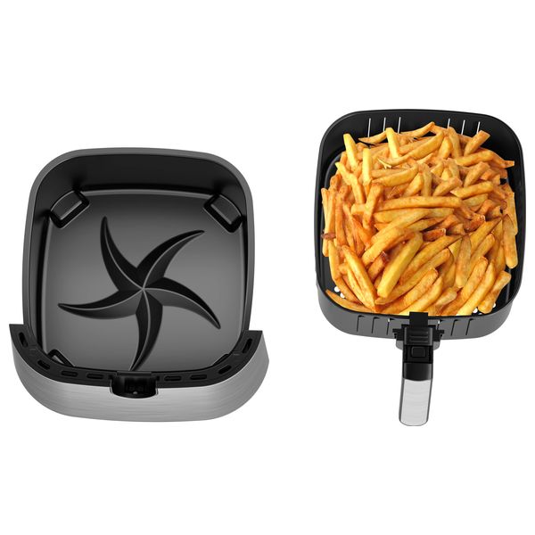  Embleme EM-AFS9L - Air Fryer - Intelligent Touch Screen - 10 Preset Programs - Double Heater - 2200W - 9 L - Black 