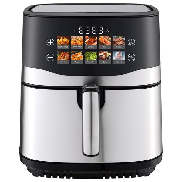  Embleme EM-AFS9L - Air Fryer - Intelligent Touch Screen - 10 Preset Programs - Double Heater - 2200W - 9 L - Black 