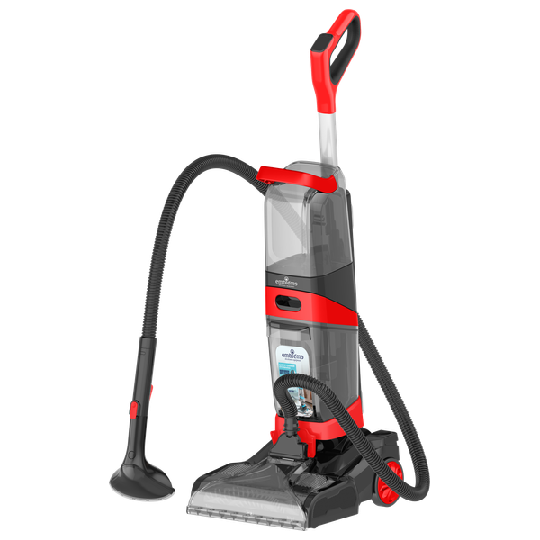  Embleme X3PVCR - Steam Carpet Cleaner Vacuum with Screen - 1200 Watt - Red 