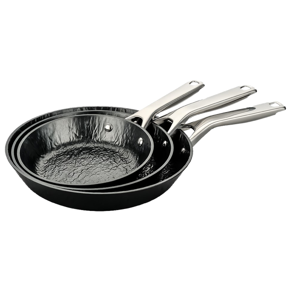  Embleme EM FKH1 - High Quality 3 Piece Non Stick Frying Pan Set - Black 