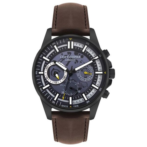  Lee Cooper Watch lc07816.694 For Men - Analog Display, Leather Band - Brown 