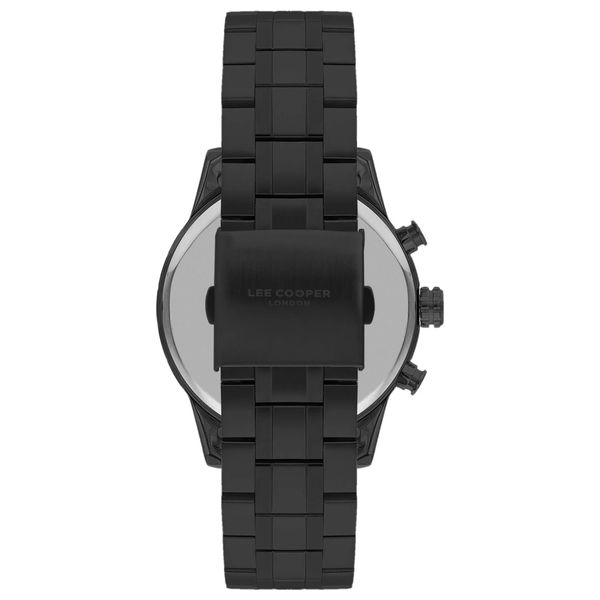  ساعة لي كوبر للرجال lc07836.650 - عرض بعقارب, سوار من ستانلس ستيل - اسود 
