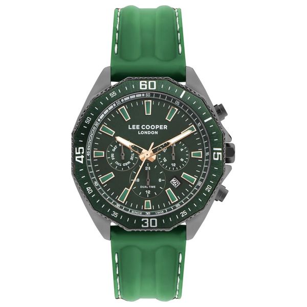  Lee Cooper Watch lc07848.077 For Men - Analog Display, Silicone Band - Green 