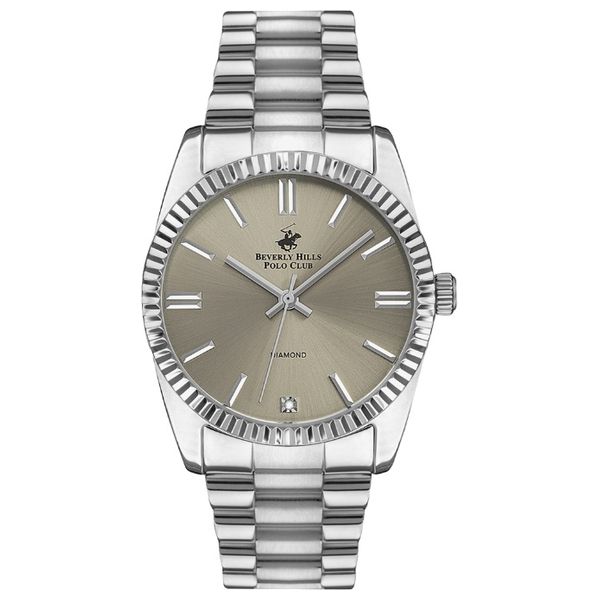  Beverly Hills Polo Club Watch bp3172c.330 For Men - Analog Display, Stainless Steel Band - Silver 